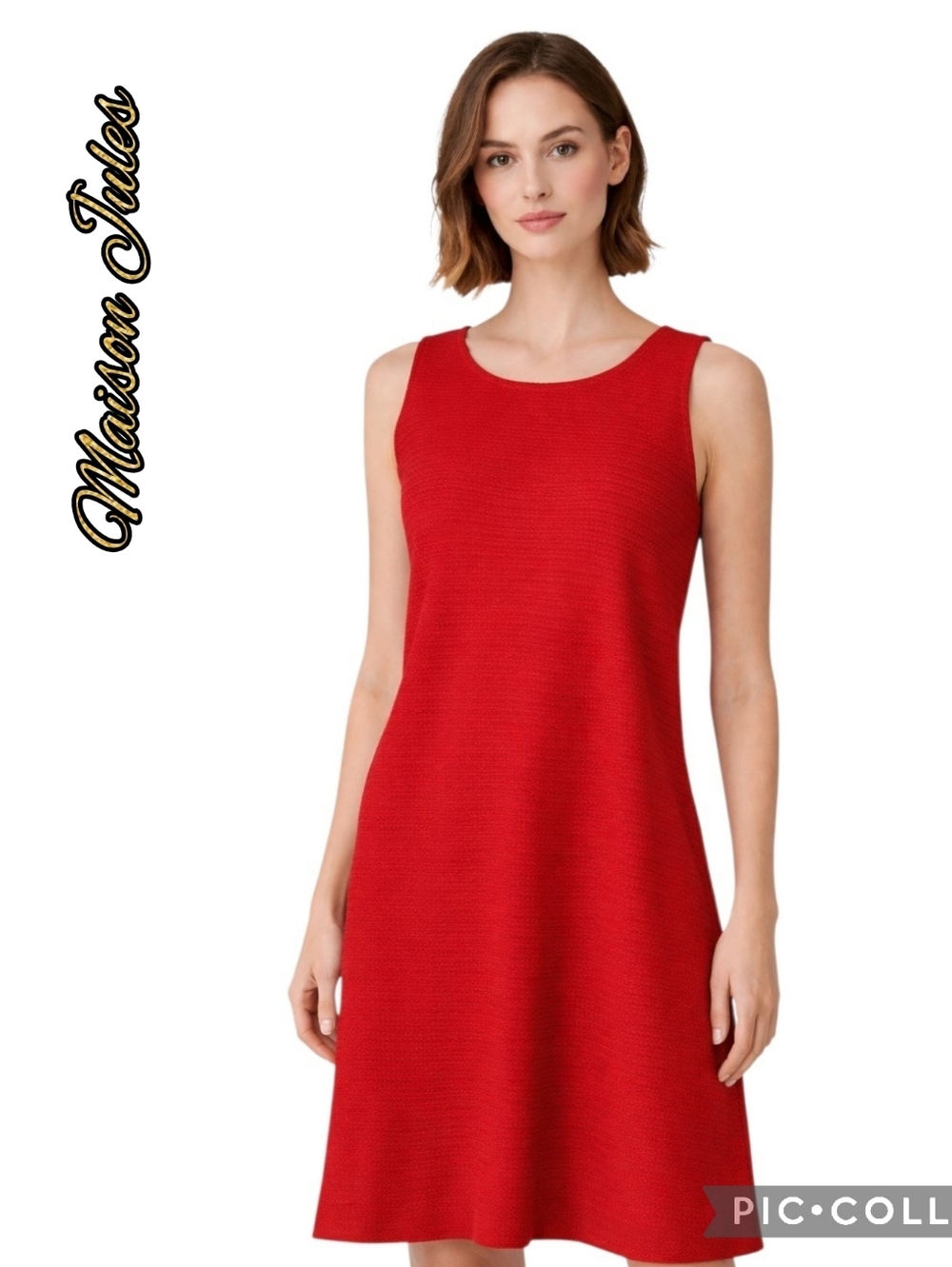 Maison Jules midi dress Macys sleeveless red zenith knit sz xxl nwt
